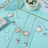 Angel & Flat Round Brass Rhinestone Doctoral Cap Graduation Hanging Pendants HJEW-SP00003-4