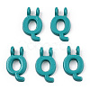 Rack Plating Spray Painted Alloy 2-Loop Link Pendants PALLOY-N176-01Q-1