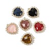 Natural Mixed Gemstone Faceted Heart Pendants G-I382-03G-1