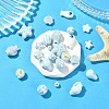 24Pcs 12 Styles Blue Color Theme Glazed Porcelain Beads PORC-YW0001-40-4
