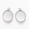 Tarnish Resistant 304 Stainless Steel Pendant Cabochon Settings STAS-L195-11B-1
