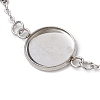 304 Stainless Steel Round Cabochon Setting Bracelets BJEW-JB11091-02-3