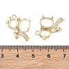 Brass Micro Pave Clear Cubic Zirconia Pendant Cabochon Settings KK-C259-07G-3