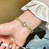 Adjustable Alloy Pave Clear Cubic Zirconia Moon with Butterfly Slider Beacelets for Women AL-CBA3C8B-10G-1