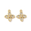 Brass Micro Pave Clear Cubic Zirconia Charms X-KK-D504-12G-1