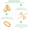 12Pcs Crystal Rhinestone Grooved Finger Ring RJEW-UN0002-46G-5