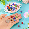 30Pcs Glass Rhinestone Clay Pave Round Beads RB-TA0001-27B-6
