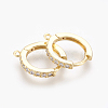 Brass Micro Pave Cubic Zirconia Huggie Hoop Earring Findings KK-O112-13-2