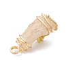 Electroplated Natural Quartz Crystal Dyed Copper Wire Wrapped Pendants PALLOY-JF02326-07-4
