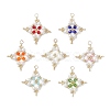 7Pcs Glass Seed Beaded Star Pendants PALLOY-MZ01165-1