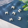 6Pcs 925 Sterling Silver Hollow Initial Beads STER-TA0001-53M-6