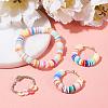 Flat Round Handmade Polymer Clay Bead Spacers X-CLAY-R067-4.0mm-35-5