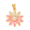 Real 18K Gold Plated Brass Micro Pave Cubic Zirconia Pendants ZIRC-L100-087G-04-2