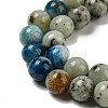 Natural Blue Azurite in Calcite Beads Strands G-NH0003-F01-01-4