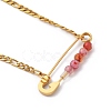 201 Stainless Steel Safety Pins Pendant Necklaces NJEW-JN03002-3