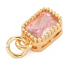 Real 18K Gold Plated Brass Inlaid Cubic Zirconia Charms ZIRC-L100-075G-5