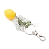 Opaque Resin & Spray Painted Crackle Glass Keychains KEYC-JKC01343-01-4