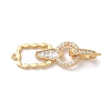 925 Sterling Silver Micro Pave Clear Cubic Zirconia Fold Over Clasps SE-CBAF1B0-02G-1