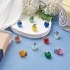10Pcs Apple Gemstone Charm Pendant Crystal Quartz Healing Natural Stone Pendants Pink Silver Buckle for Jewelry Necklace Earring Making Crafts JX525A-4