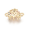 Brass Micro Pave Cubic Zirconia Links ZIRC-L078-007G-NR-2