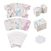 210Pcs Marble Pattern Paper Hair Ties & Earring Display Card Sets CDIS-FW0001-03-1