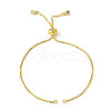 5Pcs Rack Plating Adjustable Brass Slider Bracelet Making MAK-FS0001-03G-1