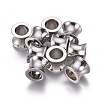 Tarnish Resistant 201 Stainless Steel European Beads STAS-F250-01P-A-1