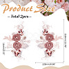 2Pcs Flower Polyester Embroider Thread Iron on/Sew On Patches DIY-ME0001-67B-2