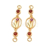 Brass Pave Cubic Zirconia Flower Links Connector Charms KK-D113-04G-01-1