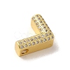 Brass Micro Pave Clear Cubic Zirconia Charms ZIRC-C009-01G-L-2