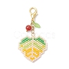 3Pcs 3 Styles Maple Leaf Acrylic & Glass Seed & Natural Carnelian Beads Pendant Decorations HJEW-MZ00347-3