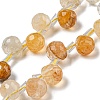 Natural Yellow Hematoid Quartz/Golden Healer Quartz Beads Strands G-H297-B17-02-1