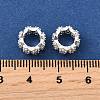 Wave Brass Micro Pave Cubic Zirconia European Beads KK-K300-07B-S-3