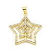 Rack Plating Brass Micro Pave Cubic Zirconia Pendants KK-D359-30G-1