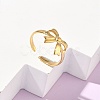 Adjustable 304 Stainless Steel Cuff Open Rings for Women RJEW-Z122-03G-01-1