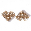Plating Acrylic Woven Beads PACR-R247-03A-1