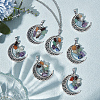 10Pcs Chakra Theme Natural Mixed Stone Pendants FIND-CA0006-23-4