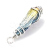 Electroplated Raw Rough Natural Quartz Crystal Copper Wire Wrapped Pendants PALLOY-JF02414-02-4
