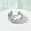304 Stainless Steel Cuff Open Rings for Women RJEW-L341-02A-P-2
