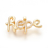 Brass Micro Pave Cubic Zirconia Letter Slide Charms ZIRC-P077-29-NR-2