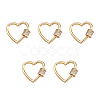 Brass Micro Pave Clear Cubic Zirconia Screw Carabiner Lock Charms ZIRC-E164-07G-1