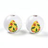 Easter Theme Printed Wood Beads WOOD-T032-22O-3
