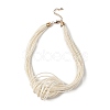Bohemia Style Glass Seed Bead Multi-strand Necklaces NJEW-H063-02G-2