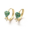 Golden Brass Heart Hoop Earrings EJEW-L268-024G-02-1