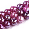 Electroplate Natural Agate Beads Strands G-T131-55-09-1