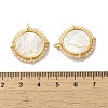 Rack Plating Brass Micro Pave Cubic Zirconia & Shell Pendants KK-G488-16G-4