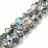 Transparent Electroplate Glass Beads Strands EGLA-I017-04-HP02-1