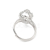 Rhodium Plated 925 Sterling Silver Micro Pave Clear Cubic Zirconia Adjustable Ring Components STER-NH0017-02P-3