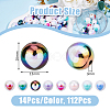 112PCS 8Colors UV Plating Rainbow Iridescent Acrylic Beads OACR-DC0001-21-2