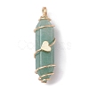 Natural Mixed Gemstone Copper Wire Wrapped Double Terminal Pointed Pendants PALLOY-JF02547-3